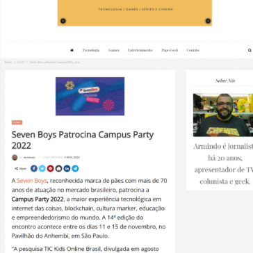 Seven Boys patrocina Campus Party 2022 – Blog do Armindo