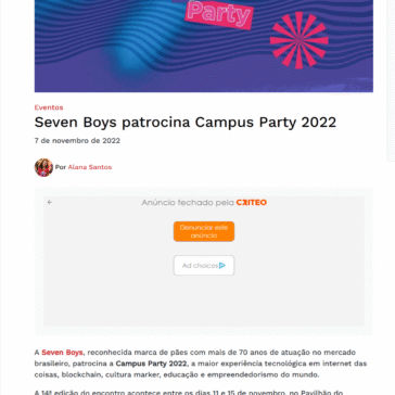 Seven Boys patrocina Campus Party 2022 – Publicitários Criativos