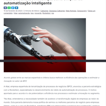 Abai e Rocketbot fazem parceria em prol da automatização inteligente – Cliente SA