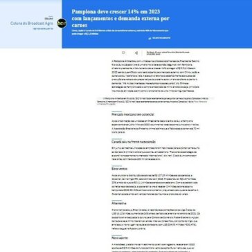 Pamplona deve crescer 14% em 2023 com lançamentos e demanda externa por carnes – O Estado de S. Paulo