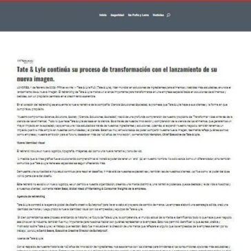 Tate & Lyle continúa su proceso de transformación con el lanzamiento de su nueva imagen – Alcades de Mexico