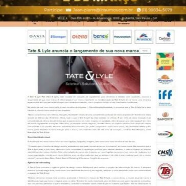 Tate & Lyle anuncia o lançamento de sua nova marca- Aditivos Ingredientes