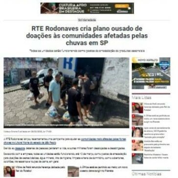 RTE Rodonaves cria plano ousado de doações às comunidades afetadas pelas chuvas em SP – Diário de São Paulo