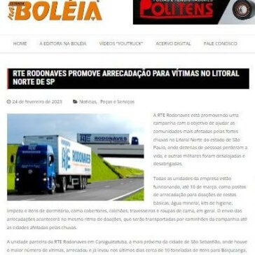 RTE Rodonaves promove arrecadação para vítimas no Litoral Norte de SP – Na Boléia