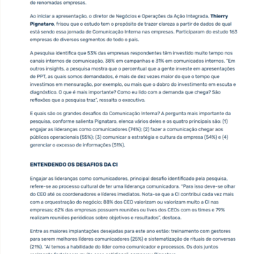Engajar lideranças como comunicadores é o maior desafio de CI, aponta Pesquisa Tendências da Comunicação Interna 2023 – ABERJE