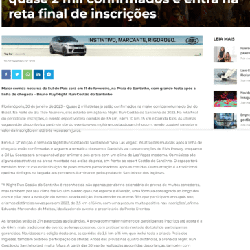 Night Run Costão do Santinho tem quase 2 mil confirmados e entra na reta final de inscrições – De Olho na Linha