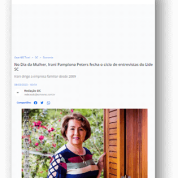 No Dia da Mulher, Irani Pamplona Peters fecha o ciclo de entrevistas do Lide SC – NSC Total