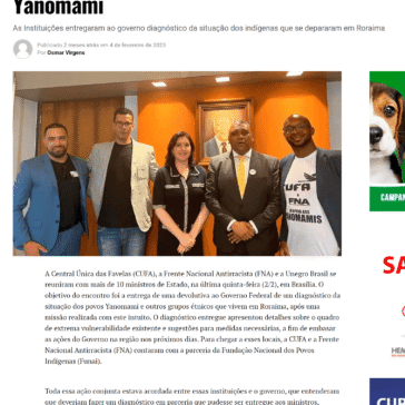 CUFA, Frente Nacional Antirracista e Unegro Brasil se reúnem com mais de 10 ministros, para tratar da situação dos Yanomami – Fala Barreiras