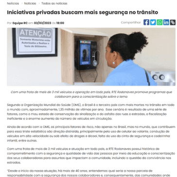 Iniciativas privadas buscam mais segurança no trânsito – Revista Caminhoneiro