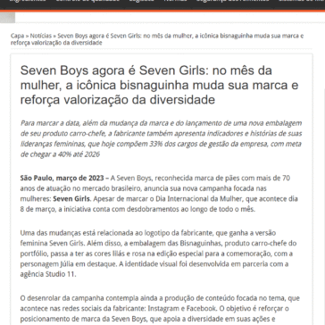 Seven Boys agora é Seven Girls: no mês da mulher, a icônica bisnaguinha muda sua marca e reforça valorização da diversidade – 2A + Alimentos