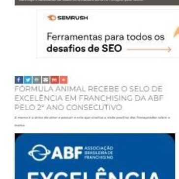 Fórmula Animal recebe o Selo de Excelência em Franchising da ABF pelo 2º ano consecutivo – Mapa das franquias