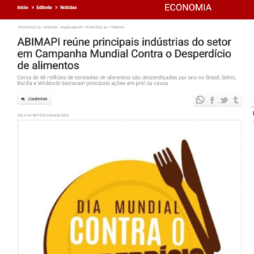 ABIMAPI reúne principais indústrias do setor em Campanha Mundial Contra o Desperdício de alimentos – Sala da Notícia