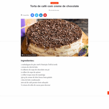 Torta de café com creme de chocolate – Revista News