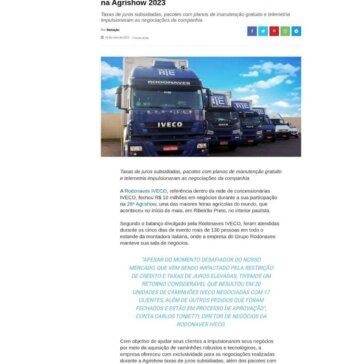 Rodonaves IVECO fecha R$10 milhões em negócios na Agrishow 2023 – Em Ribeirão