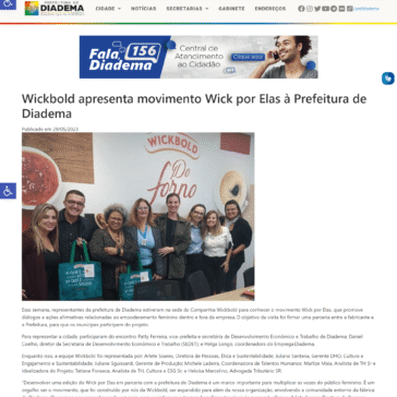 Wickbold apresenta movimento Wick por Elas à Prefeitura de Diadema – Prefeitura de Diadema