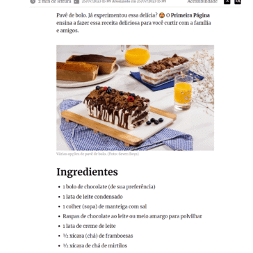 Aprenda a fazer pavê de bolo com geleia de frutas vermelhas – Primeira Página