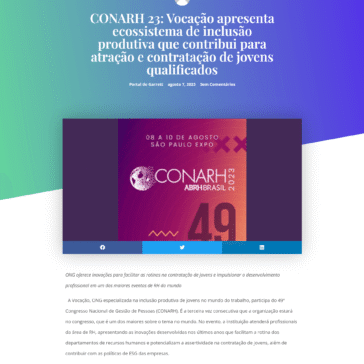 CONARH 23: Vocação apresenta ecossistema de inclusão produtiva que contribui para atração e contratação de jovens qualificados – Portal do Garrett