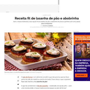 Receita fit de lasanha de pão e abobrinha – Boa Forma