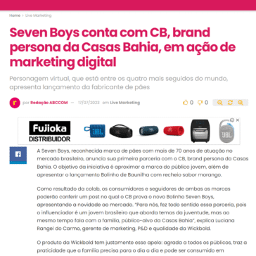 Seven Boys conta com CB, brand persona da Casas Bahia, em ação de marketing digital – Abc da Comunicação