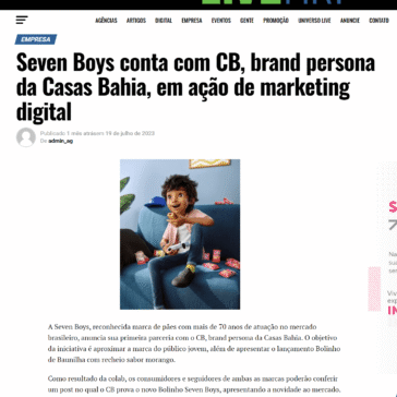 Seven Boys conta com CB, brand persona da Casas Bahia, em ação de marketing digital – Revista Live Marketing
