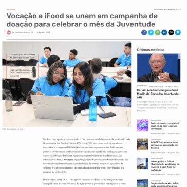 Vocação e iFood se unem em campanha de doação para celebrar o mês da Juventude – Portal MakingOf