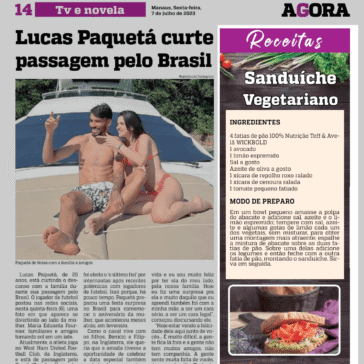 Sanduíche Vegetariano – Jornal Agora Amazonas
