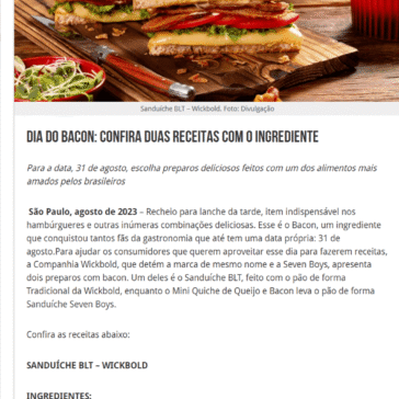 Dia do Bacon: confira duas receitas com o ingrediente – 2A + Alimentos