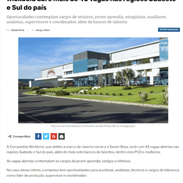 Wickbold abre mais de 40 vagas nas regiões Sudeste e Sul do país – Revista Capital Economico