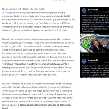 Tecnologia Responsável é pauta no Web Summit 2023 – Broadcast