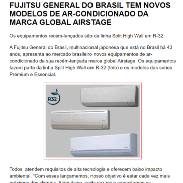 Fujitsu General do Brasil tem novos modelos de ar-condicionado da marca global airstage – Home Center View