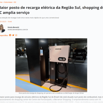 Maior posto de recarga elétrica da Região Sul, shopping de SC amplia serviço – NSC Total