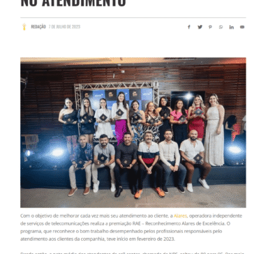 Alares reconhece colaboradores por excelência no atendimento – Ponto ISP