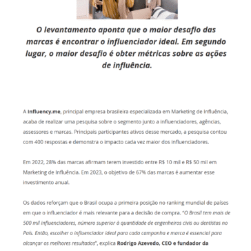 Apenas 37% dos Influenciadores Digitais têm essa atividade como única fonte de renda – Smart Business