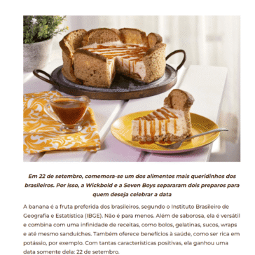 Dia Mundial da Banana: aprenda a fazer duas tortas com a fruta – Tairine Com Sabor