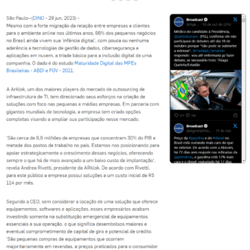 OUTSOURCING DE TI PODE AUXILIAR A DIGITALIZAÇÃO DAS PMES – Estadão Conteúdo