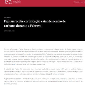 Fujitsu recebe certificação estande neutro de carbono durante a Febrava – Engenharia e Arquitetura