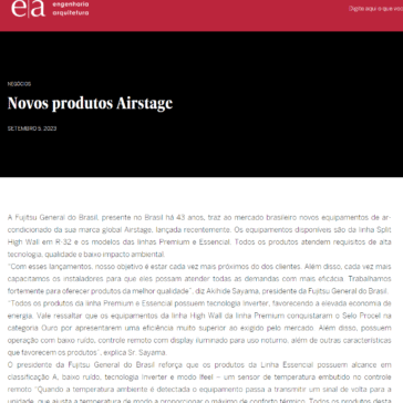 Novos produtos Airstage – Engenharia e Arquitetura