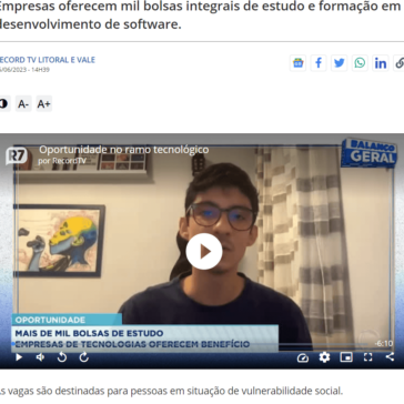 Oportunidade no ramo tecnológico  – Record TV Litoral