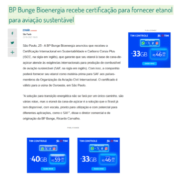 BP Bunge Bioenergia recebe certificação para fornecer etanol para aviação sustentável – BOL – Notícias