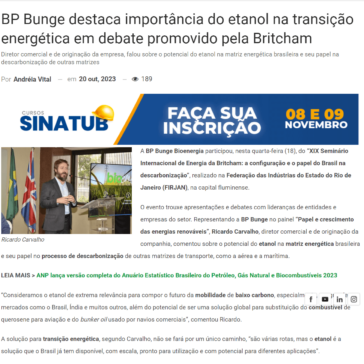 BP Bunge destaca importância do etanol na transição energética em debate promovido pela Britcham – Jornal da Cana – Online