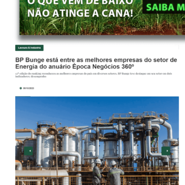 BP Bunge está entre as melhores empresas do setor de Energia do anuário Época Negócios 360º – Canal da Cana