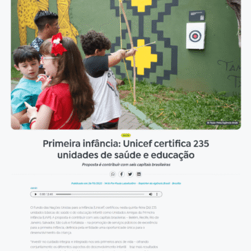 Primeira infância: Unicef certifica 235 unidades de saúde e educação – Agência Brasil