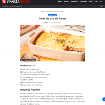 Torta de pão de forma – Revista News
