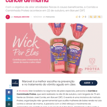 Wickbold patrocina corrida do Instituto Protea pela conscientização sobre o câncer de mama – Abc da Comunicação