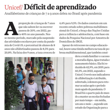 Unicef/ Déficit de aprendizado – Revista Carta Capital