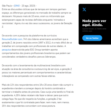 GESTORES RELATAM DIFICULDADES EM TRABALHAR COM A GERAÇÃO Z – broadcast
