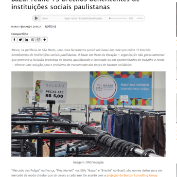 Bazar reúne 13 brechós beneficentes de instituições sociais paulistanas – Observatório do 3° Setor
