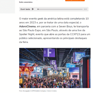 O que esperar da CCXP23? AdoroCinema promove live da Spoiler Night com correspondente direto da feira – Terra