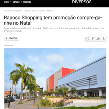 Raposo Shopping tem promoção compre-ganhe no Natal – Sala da Notícia
