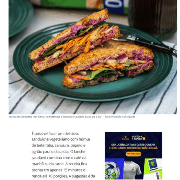 Sanduíche saudável com húmus de beterraba e vegetais – Casa e Jardim